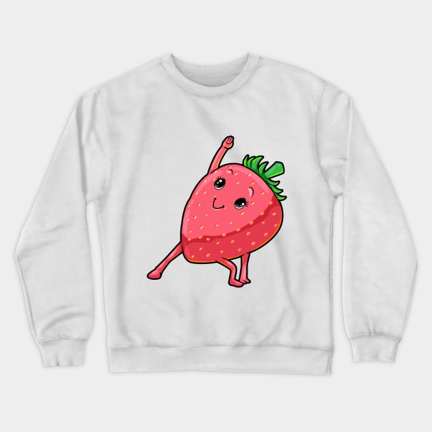 Strawberry at Yoga for Flexibility Crewneck Sweatshirt by Markus Schnabel